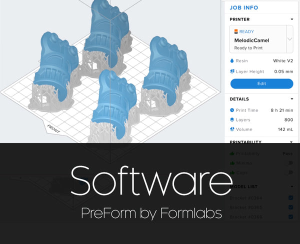 Preform Interface Formlabs Form 4 - High-Precision SLA 3D Printers | Voxel Factory