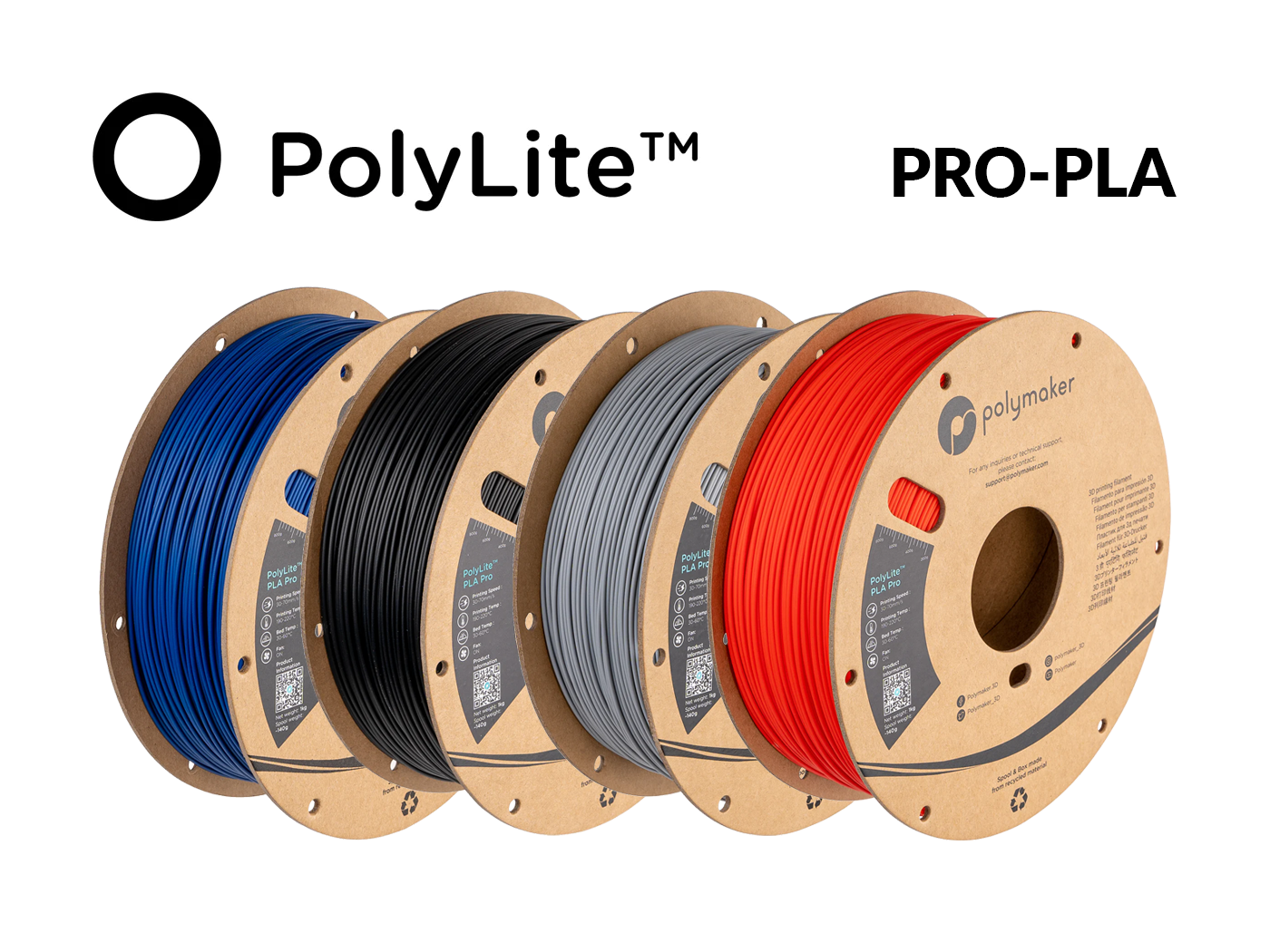 Polymaker PLA PRO Filament 1.75mm Black, Powerful PLA Filament 1.75mm 3D  Printer Filament 1kg - PolyLite 1.75 PLA Filament PRO Tough & High  Rigidity 3D Printing PLA Filament Black 