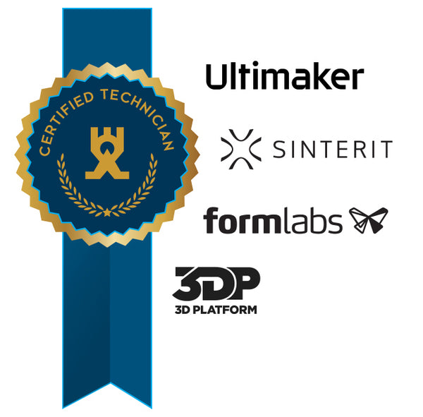 Certified technician for Ultimaker, Sinterit, Formlabs and 3DP.